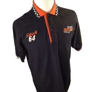 Dick Trickle Schneider National Racing Polo Shirt NASCAR Size Large Checkerboard